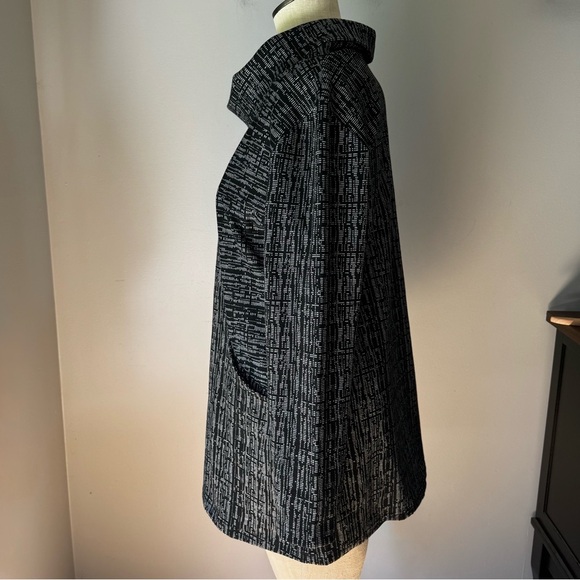 NWT Jill Alexander Creation Retro Style Cowl Neck Black Patterned Tunic Sz S - Picture 3 of 9